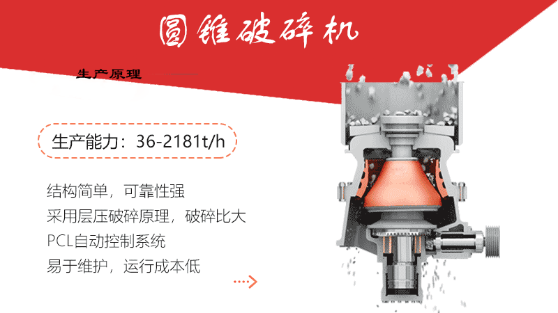 液壓圓錐破碎機動態(tài)工作原理